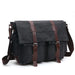 Messenger Bag for Men with Front Flap Buckles - Black Big