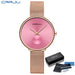 Minimalist Round Timepiece With Slim Band For Everyday - Rose Pink