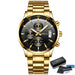 Artisan Chronograph Wristwatch With Classic Bracelet - Gold Black