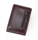 Mini Leather Money Clip Wallet with Coin Pocket - Brown