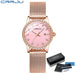 Radiant Mesh Watch with Crystal Bezel and Date Edition - Rose Pink