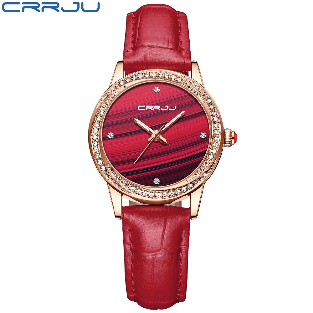 Halo Crystal Bezel Timepiece with Diamond Markers Luxe