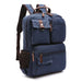 Laptop Backpack Rucksack With Multiple Front Pockets - Blue