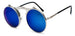 Folding Round Steampunk Sunglasses Arch Frame - SV/BU/MR