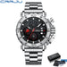 Chronograph Dial Timepiece With Bold Silhouette Design - Silver Black