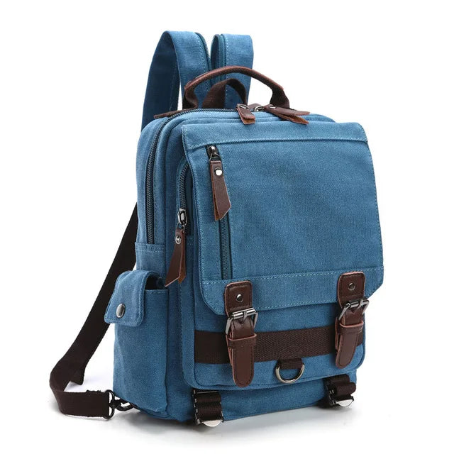 Small Canvas Backpack with Laptop Compartment