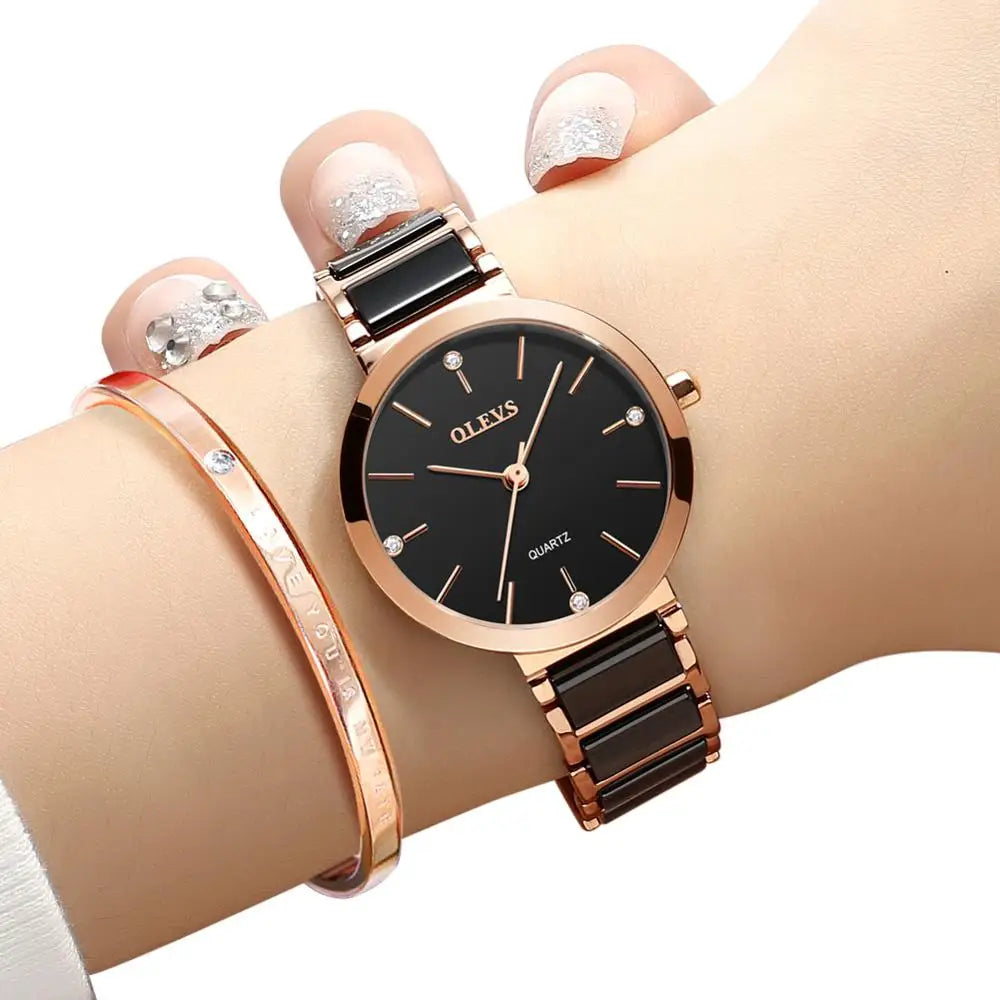 Watch Ceramic Strap Precision Quartz Movement