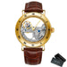 Openwork Timepiece With Automatic Skeleton Movement - Brown Gold