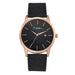 Minimalist Disc Dial Quartz Wristwatch with Strap - Black Rose Gold