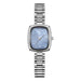 Retro TV Inspired Bracelet Watch Square Case Design - Silver Blue