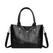 Soft Leather Handbag Vintage Shoulder Tote Luxury - Black