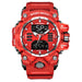 Military Style Sport Watch with Digital Chronograph - Red