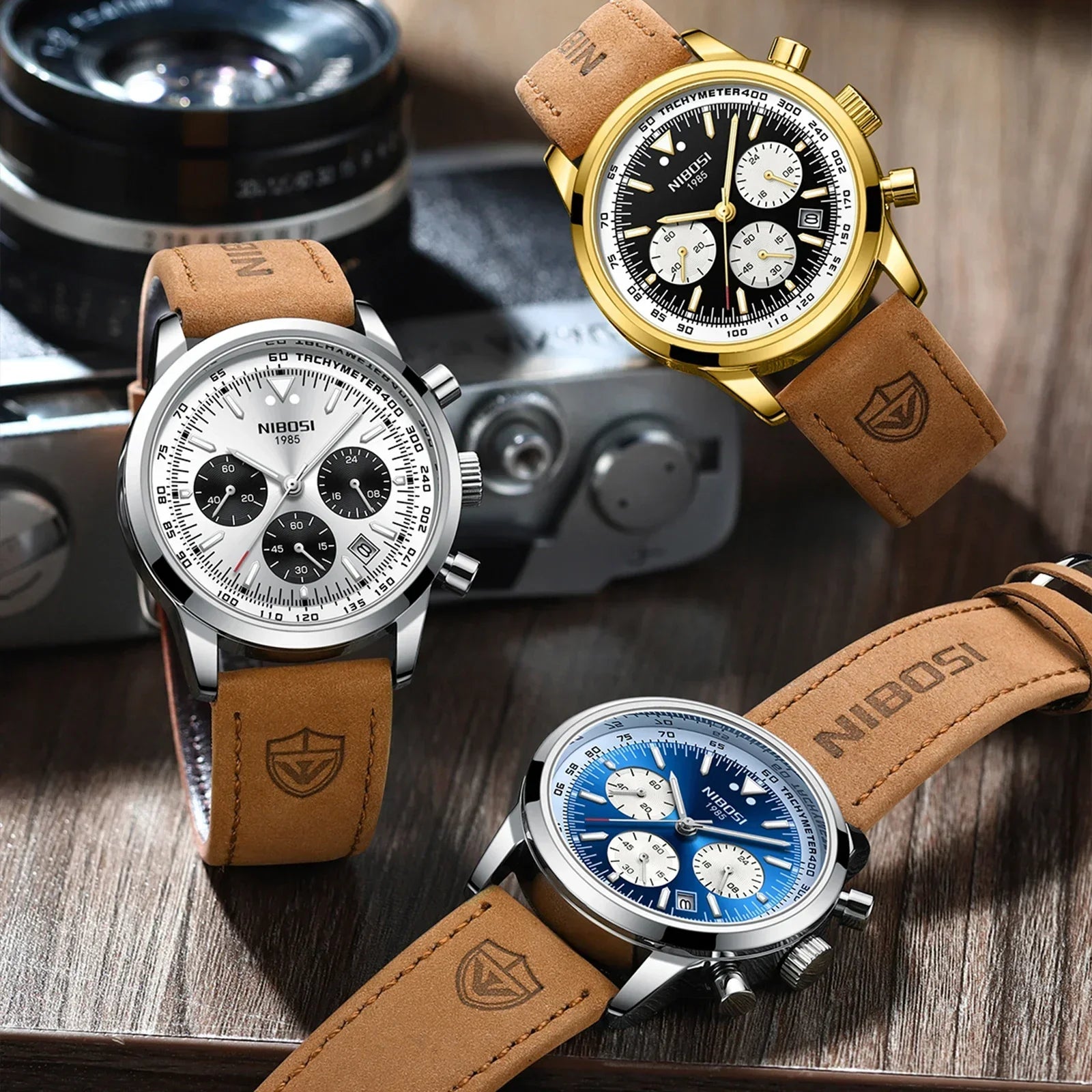 Chronograph Watch with Tachymeter And Subdials