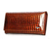 Alligator Pattern Long Wallet with Zipper Back Pocket - Brown
