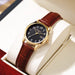 Luxurious Womens Leather Strap Quartz Watch With Date - Chzh