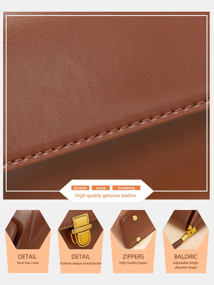 Baguette Shoulder Bag With Delicate Gold Tone Hardware