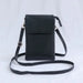 PU Leather Crossbody Bag with Flap Closure Compact - Black