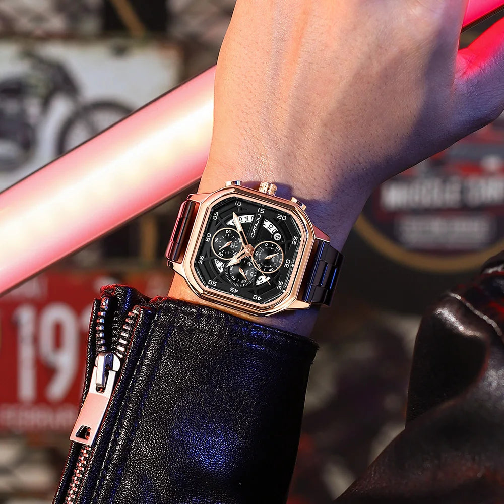 Contour Square Chronograph Timepiece With Subdials