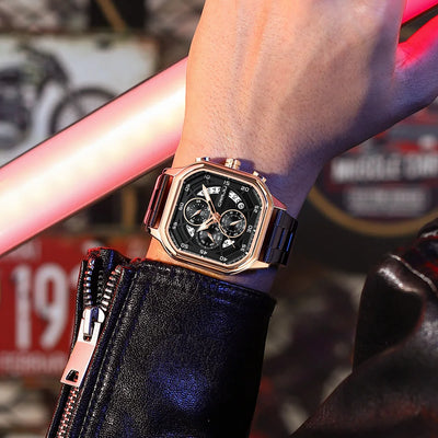 Contour Square Chronograph Timepiece With Subdials