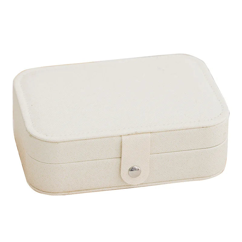 Portable Leather Jewelry Storage Box Travel Organizer