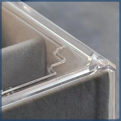 Three Drawer Desktop Jewelry Organizer With Clear Lid - WO2MEN