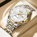 Mechanical Watch with Automatic Movement Day And Date - Gold White