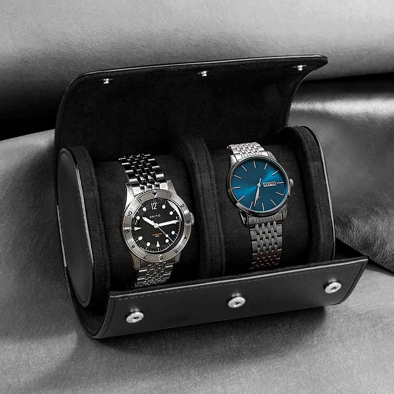 Watch Roll Leather with Removable Pillows