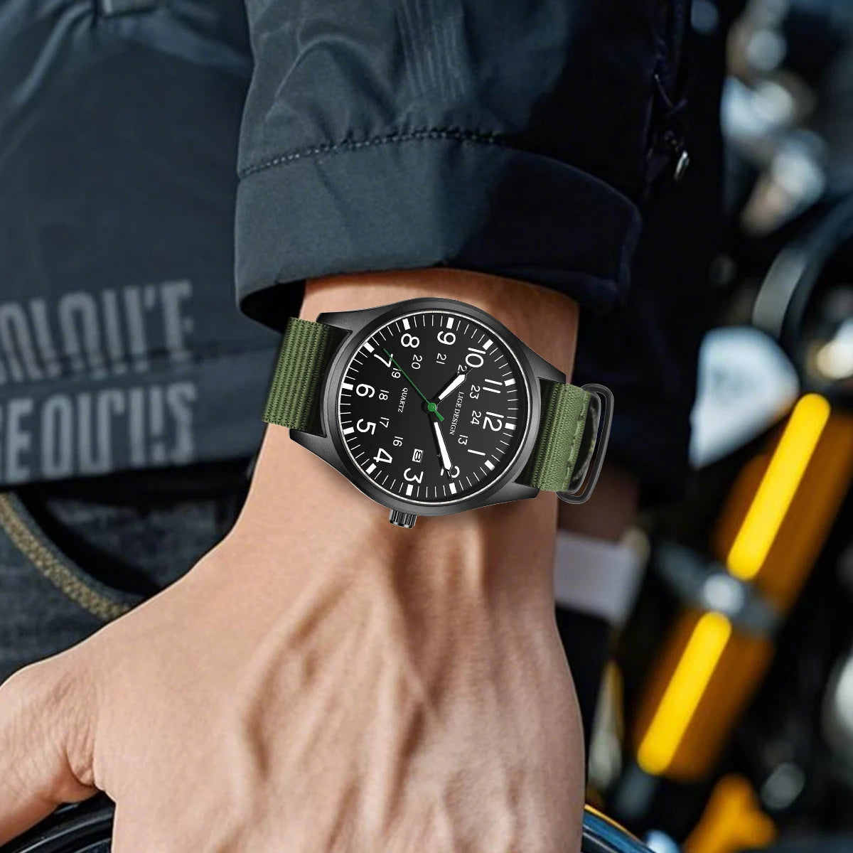 Military Style Quartz Watch with Date And Luminous