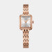 Womens Watch Dual Layer Dial Square Case Elegant - Rose Gold