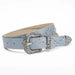 Star Rivet Belt with Ornate Buckle and Star Studs - Blue