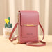 Crossbody Bag PU Leather Wallet Organizer for Everyday Use - Dark Pink