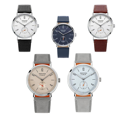 Automatic Mechanical Wristwatch with Leather Strap