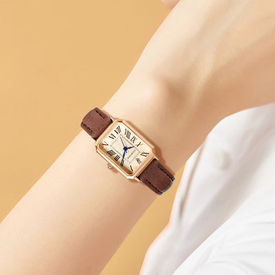 Retro Square Dial Wristwatch With Roman Numerals Grace