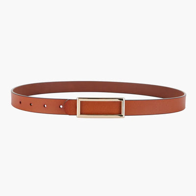 Belt Rectangle Buckle for Jeans Dress Everyday Use - Brown