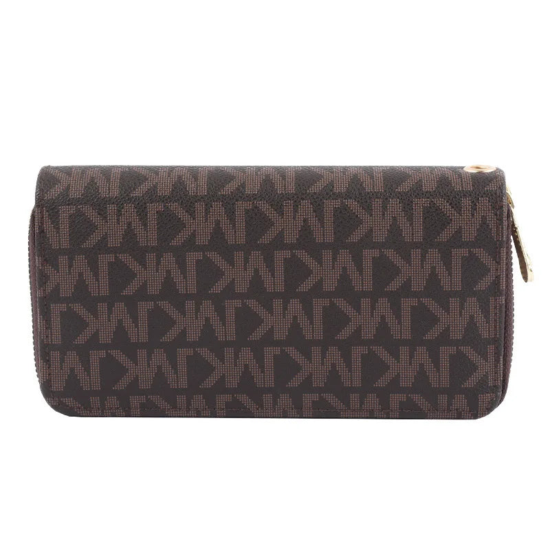 Geometric Wristlet Wallet with Dual Zip Compartments