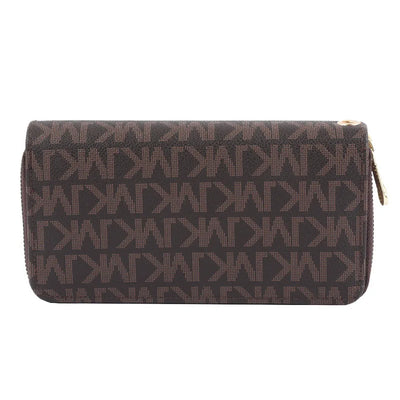 Geometric Wristlet Wallet with Dual Zip Compartments
