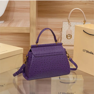 Refined Satchel With Turnlock Flap And Shoulder Strap