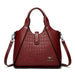 Structured Handbag with Top Handle and Removable Strap - Red