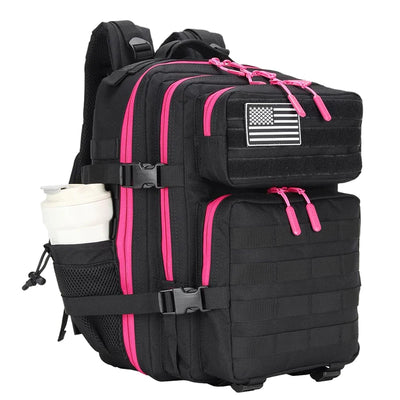 Softback Tactical Backpack with Bottle Holder - Black Rosy