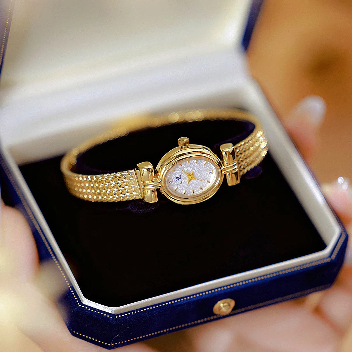 Oval Dial Ladies Bracelet Watch Quartz Movement