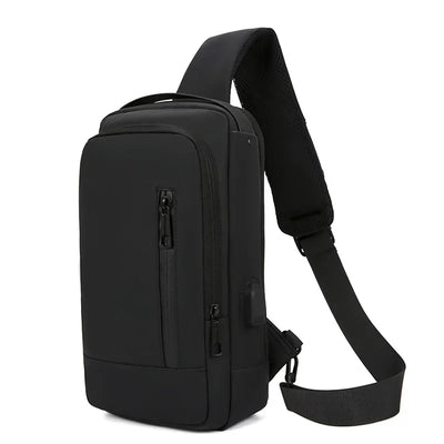 Mens Crossbody Bag with USB Charging Port Anti Theft