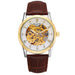 Skeleton Automatic Watch for Men Openwork Movement - Brown Gold