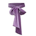 Velvet Bowknot Self Tie Waist Belt with Ribbon Ends - Light Purple