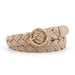 Lux Braided Belt with O Ring Buckle for Women - Champagne