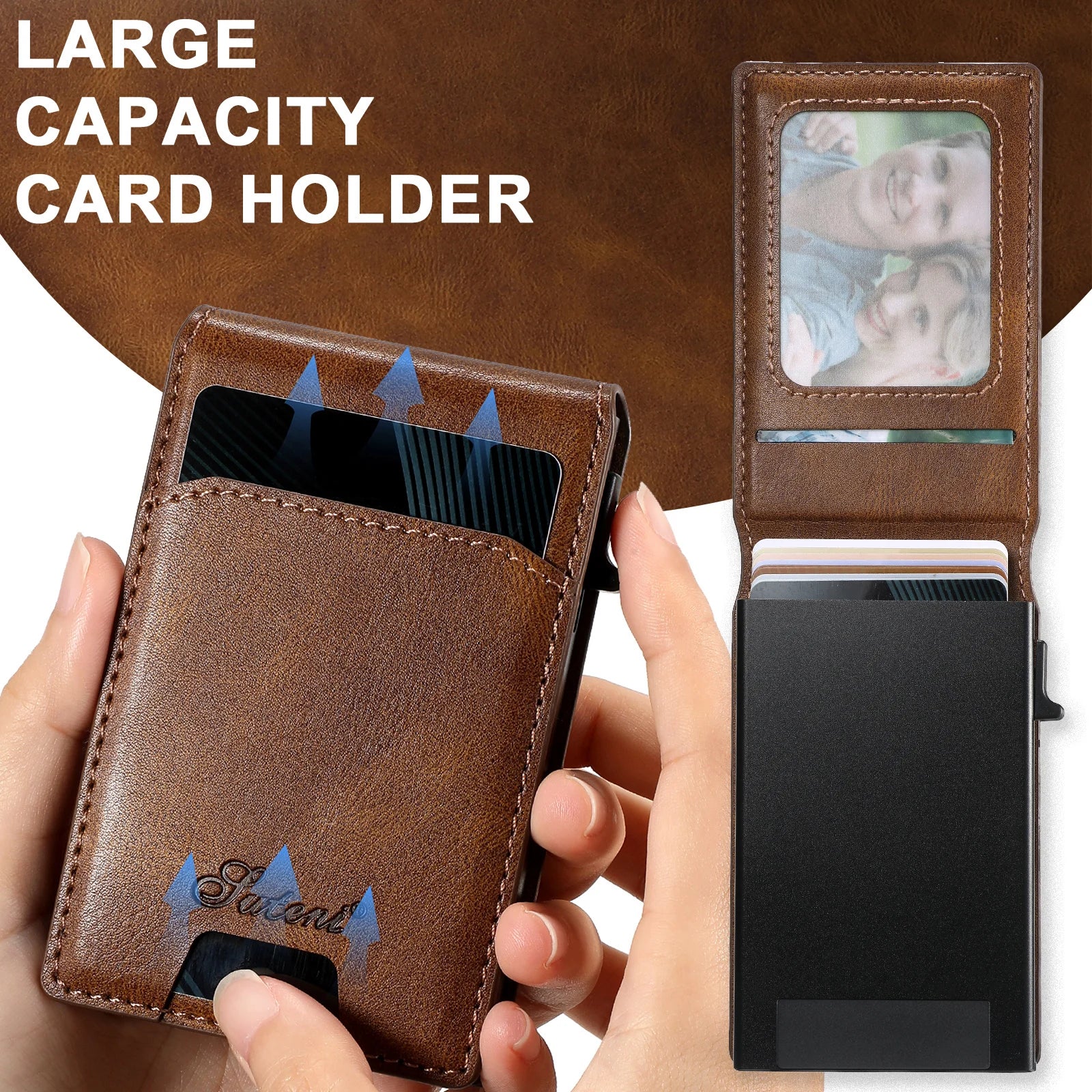 Wallet Card Holder Magnetic Automatic Eject System