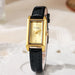 Rectangular Case Watch with Quartz Movement Classic - Black
