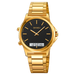 Chronograph Watch with Analog Digital Display - Gold Black