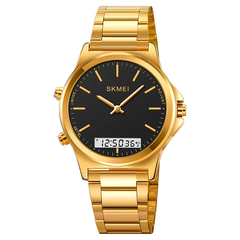 Chronograph Watch with Analog Digital Display