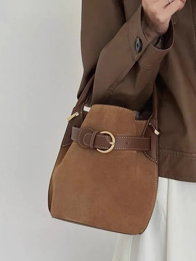 Bucket Bag with Belted Straps and Refined Silhouette - WO2MEN