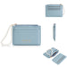 Pearl Chain Wallet Card Holder with Zipper Pocket - Blue
